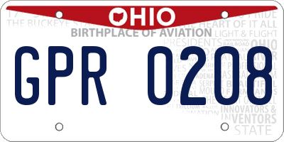 OH license plate GPR0208