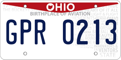 OH license plate GPR0213