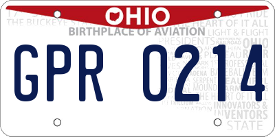 OH license plate GPR0214