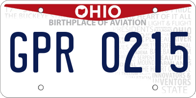 OH license plate GPR0215