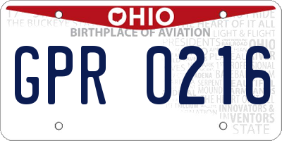 OH license plate GPR0216
