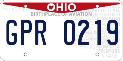 OH license plate GPR0219