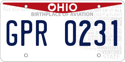 OH license plate GPR0231