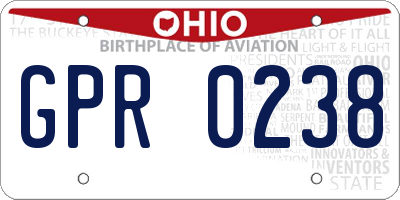 OH license plate GPR0238