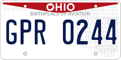 OH license plate GPR0244