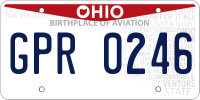 OH license plate GPR0246