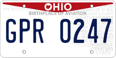 OH license plate GPR0247