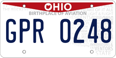 OH license plate GPR0248
