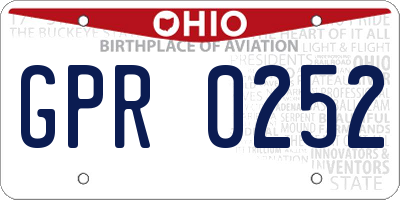 OH license plate GPR0252