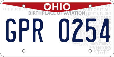 OH license plate GPR0254