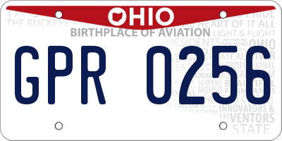OH license plate GPR0256