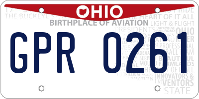 OH license plate GPR0261