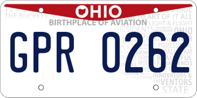 OH license plate GPR0262