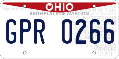OH license plate GPR0266