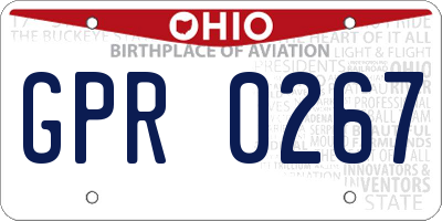 OH license plate GPR0267