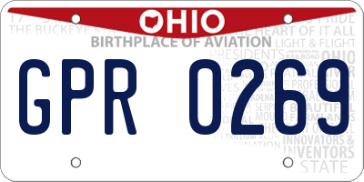 OH license plate GPR0269