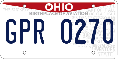 OH license plate GPR0270