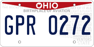 OH license plate GPR0272