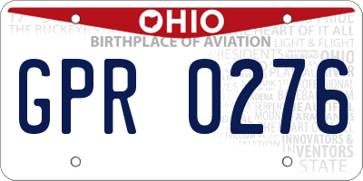 OH license plate GPR0276