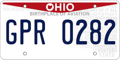 OH license plate GPR0282