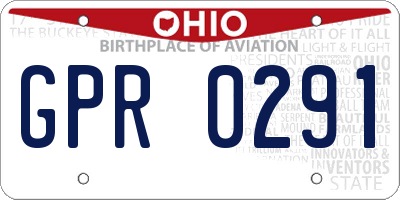 OH license plate GPR0291