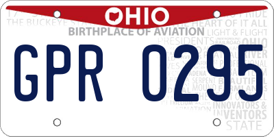 OH license plate GPR0295