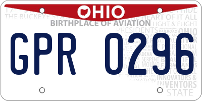 OH license plate GPR0296