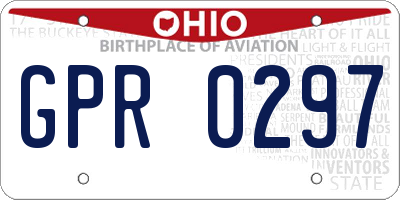 OH license plate GPR0297
