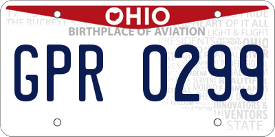 OH license plate GPR0299