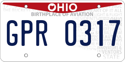 OH license plate GPR0317