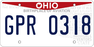 OH license plate GPR0318