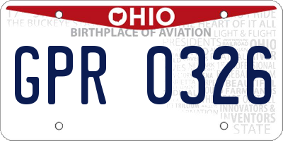 OH license plate GPR0326