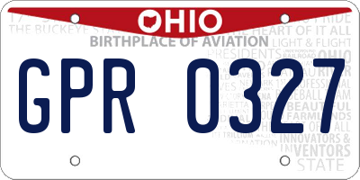 OH license plate GPR0327