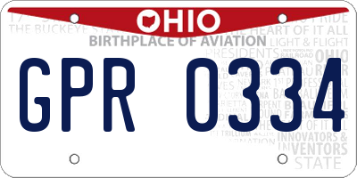 OH license plate GPR0334