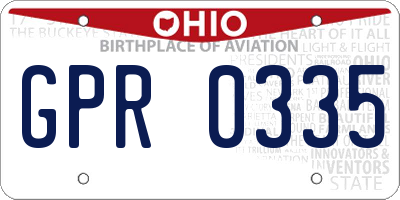 OH license plate GPR0335