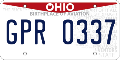 OH license plate GPR0337