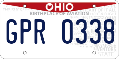 OH license plate GPR0338