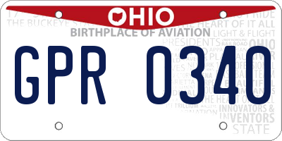 OH license plate GPR0340