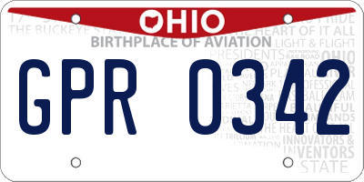 OH license plate GPR0342
