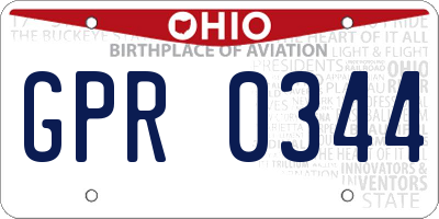 OH license plate GPR0344