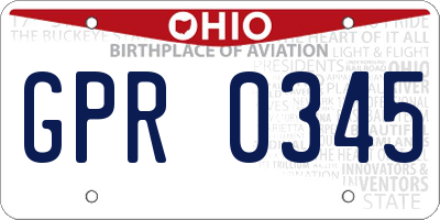 OH license plate GPR0345