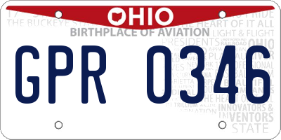 OH license plate GPR0346
