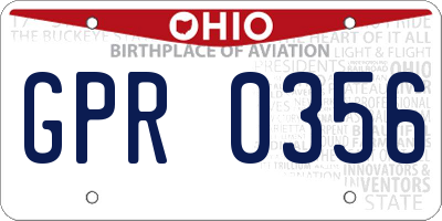 OH license plate GPR0356