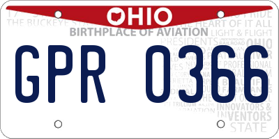 OH license plate GPR0366