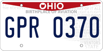 OH license plate GPR0370