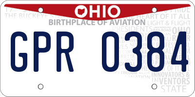 OH license plate GPR0384