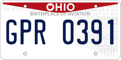 OH license plate GPR0391
