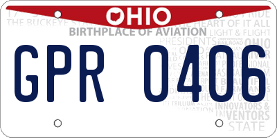 OH license plate GPR0406