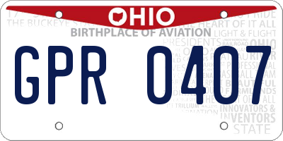 OH license plate GPR0407