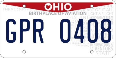 OH license plate GPR0408